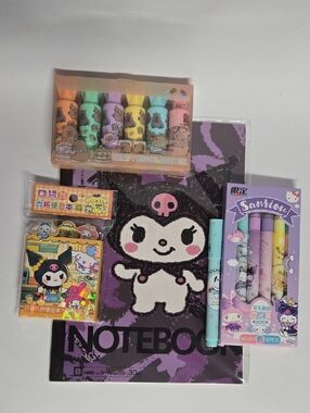 Kuromi & Characters Stationery Set NWOT